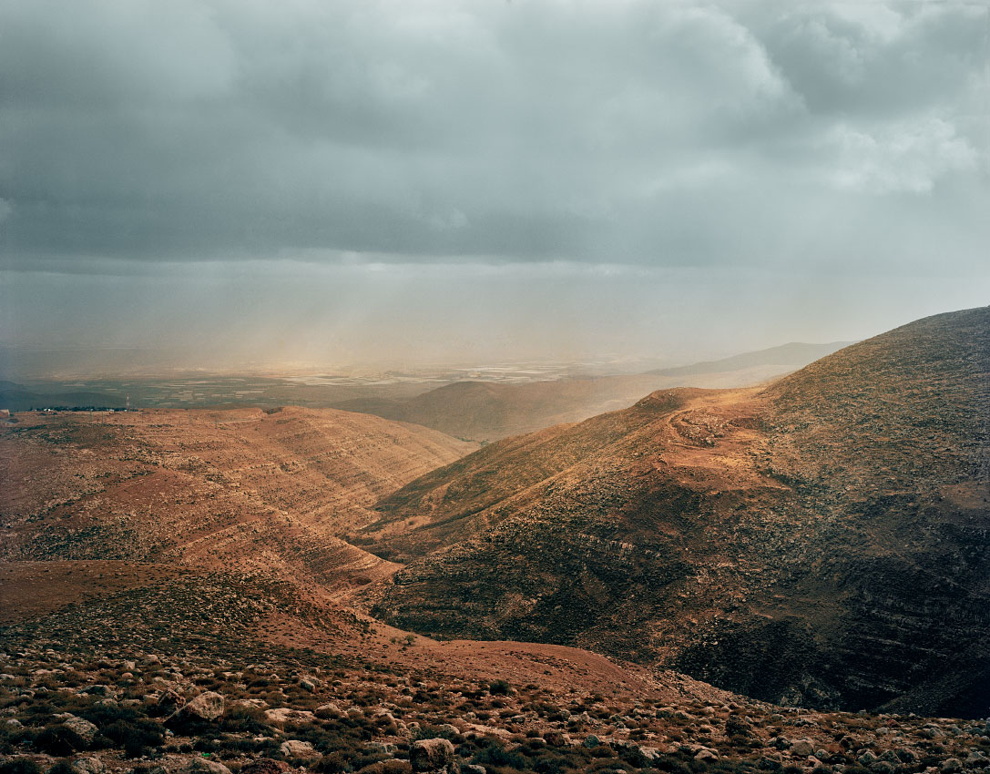 Towards the Jordan Valley, from the Judean Hills.<br/>West Bank, Area B – Palestinian civil control, Israeli military control.